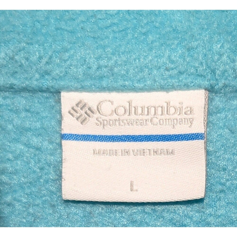 Columbia Fleece Jacket Women's Large Turquoise Full-Zip Long Sleeve Zip Pockets - Picture 5 of 7